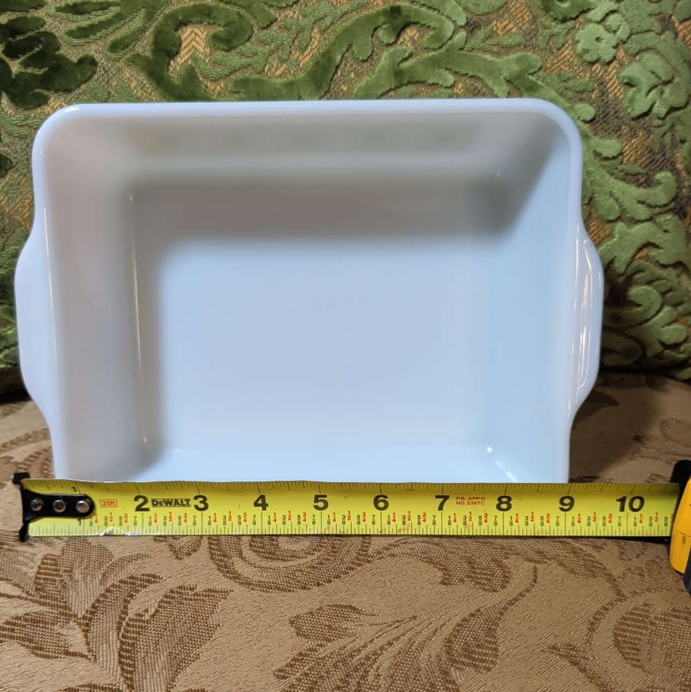 Vintage Pyrex Verde Square Flowers Rectangular Baker - Picture 6 of 6